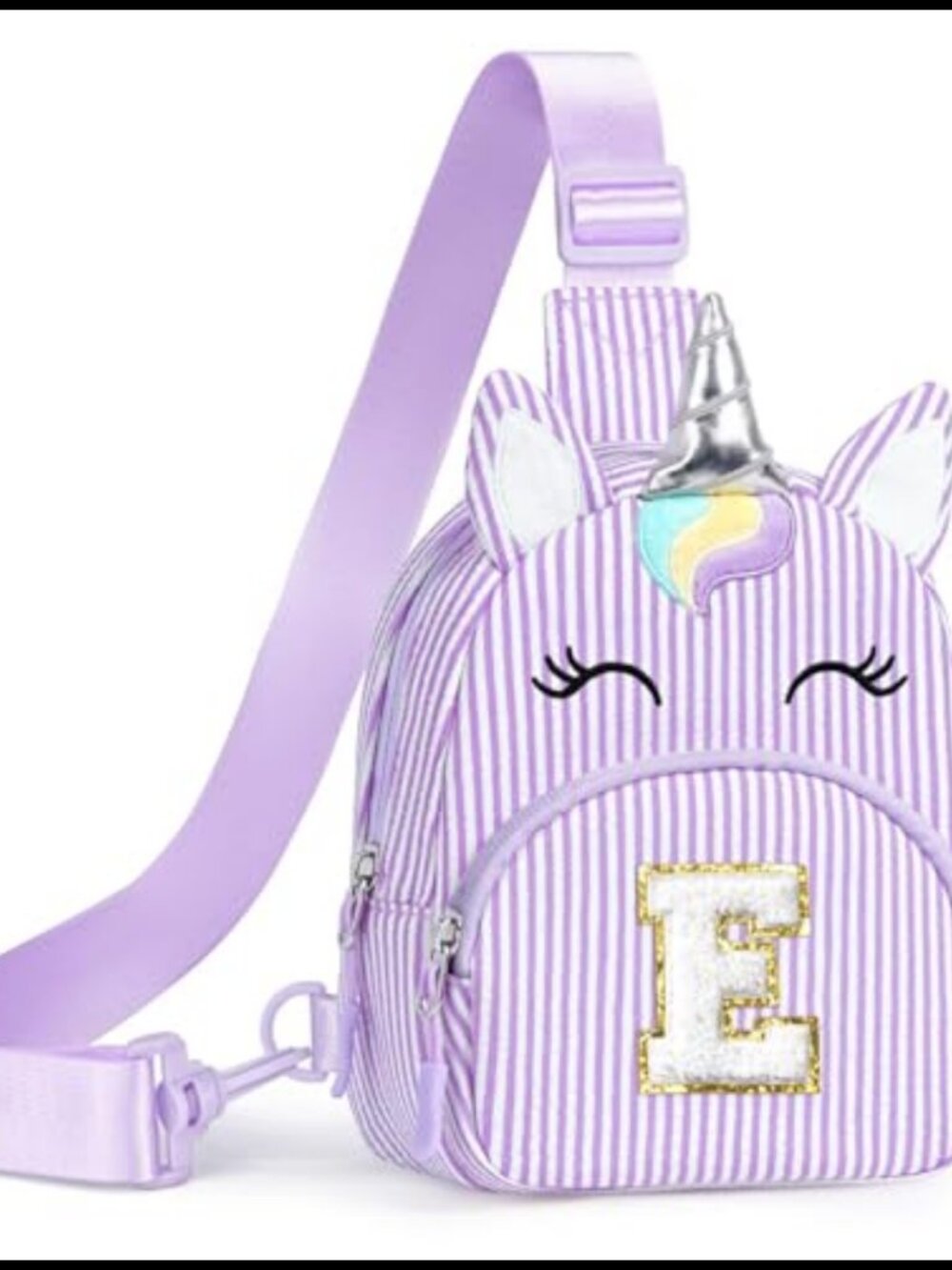Initial Sling Bag Crossbody Fanny Pack Lightweight Nylon Adjustable Strap